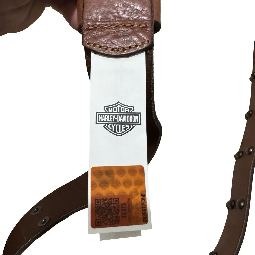 NWT Harley-Davidson Men's Western Studded Genuine Leather Belt‎ Brown Size 36